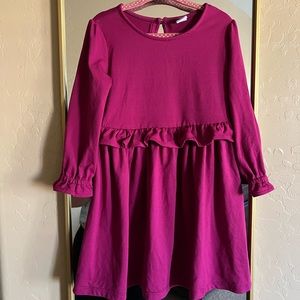 Old Navy Magenta Longsleeve Ruffled Cotton Blend Dress Size 3T